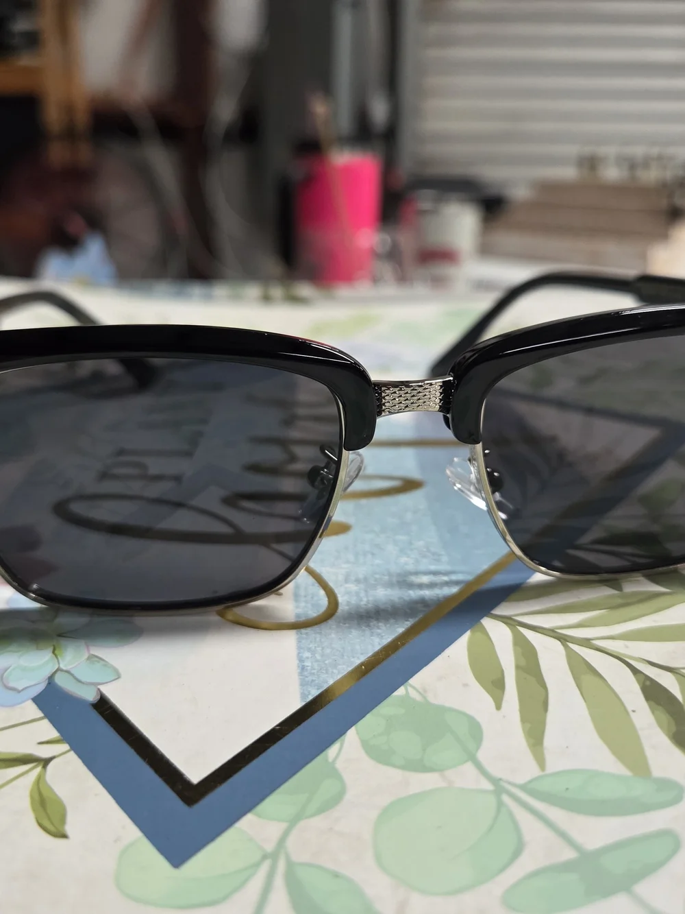 Chrome Hearts UNISEX Black Cat-Eye Sunglasses with Silver Fleur-de-Lis Accent